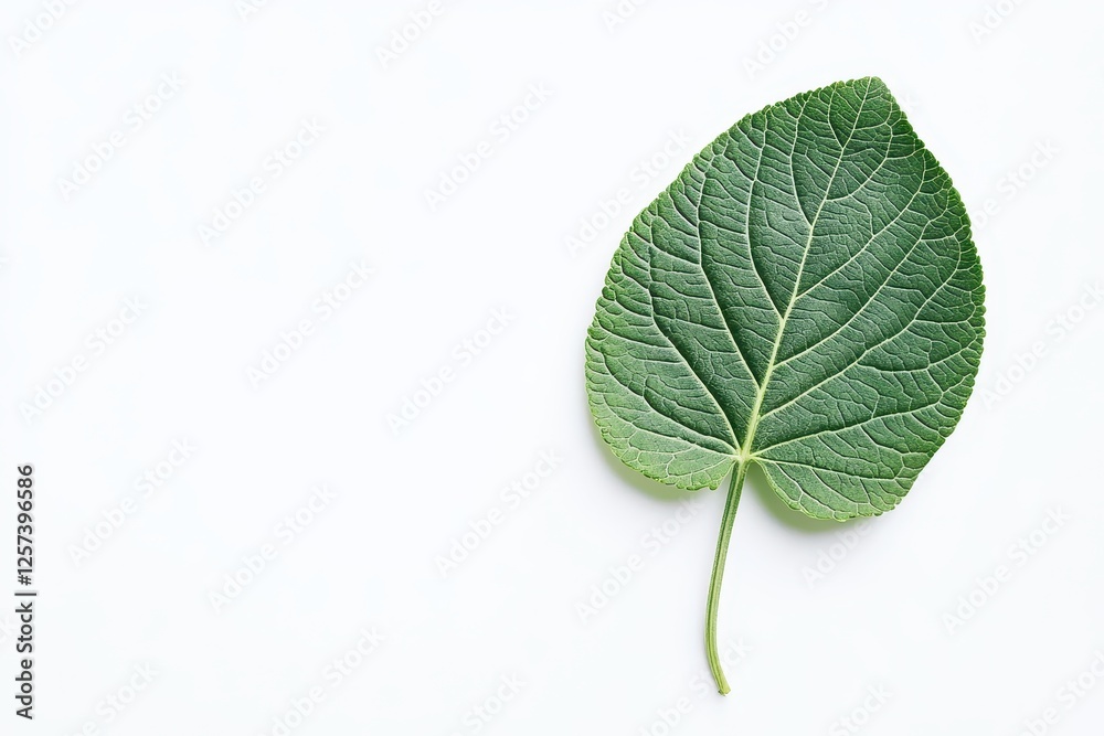 Obraz premium Single green leaf on white background (1)
