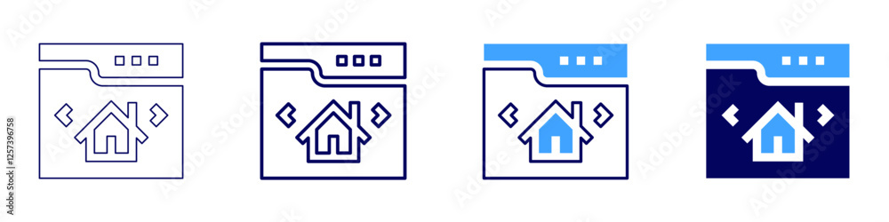 Real estate investment webinar icon in 4 different styles. Thin Line, Line, Bold Line, Duotone. Duotone style. Editable stroke Real estate investment webinar icon in 4 different styles. Thin Line, Line, Bold Line, Duotone. Duotone style. Editable stroke