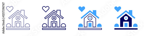 Real estate investment trust icon in 4 different styles. Thin Line, Line, Bold Line, Duotone. Duotone style. Editable stroke