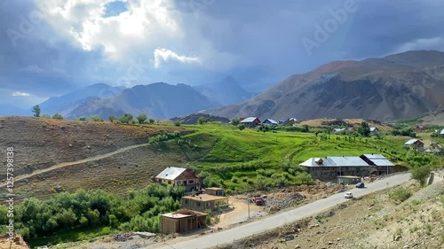 Himalayan mountain view at Dras town in Ladakh. It is on the NH 1 between Zoji La pass and Kargil in the union territory of Ladakh in India. photo