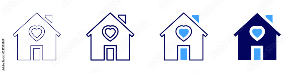 Residential property investing icon in 4 different styles. Thin Line, Line, Bold Line, Duotone. Duotone style. Editable stroke Residential property investing icon in 4 different styles. Thin Line, Line, Bold Line, Duotone. Duotone style. Editable stroke