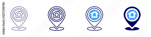 Residential leasing options icon in 4 different styles. Thin Line, Line, Bold Line, Duotone. Duotone style. Editable stroke