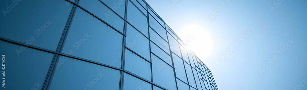 Modern building, sunny day, city, glass facade Modern building, sunny day, city, glass facade