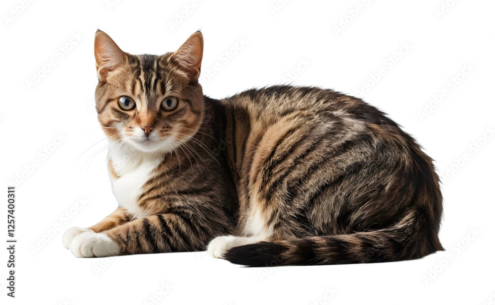 Obraz premium Brown cat isolated png cutout transparent on white background