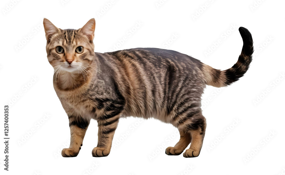 Obraz premium Brown cat isolated png cutout transparent on white background