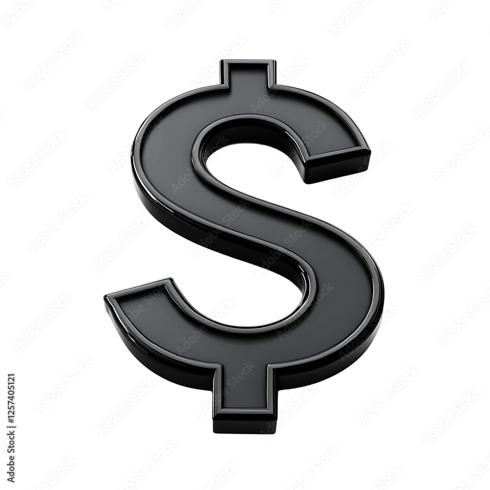 a 3d icon for money with matte finish in black, isolated on transparent background a 3d icon for money with matte finish in black, isolated on transparent background