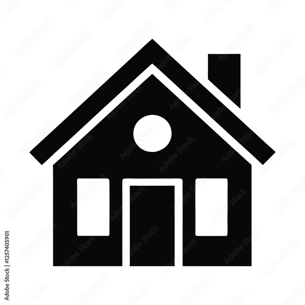 home silhouette icon symbol on a white background home silhouette icon symbol on a white background