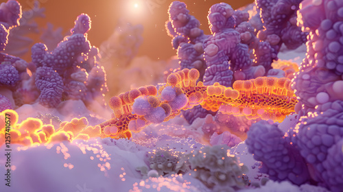 3D illustration of an enzymes allosteric photo