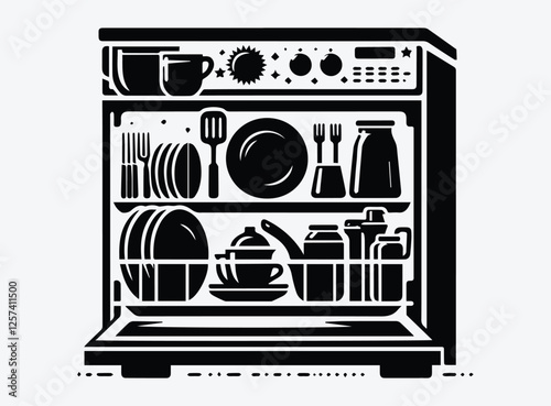 Dishwasher Silhouette Vector Unique Designs