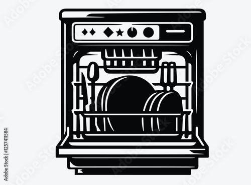 Dishwasher Silhouette Vector Unique Designs