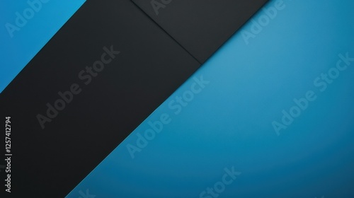 Free Download Minimalist abstract wallpaper featuring geometric shapes on a Blue background. Banner template with white space for text, ideal for modern and professional design purposes. - GFXLoad
