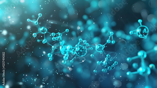 3D illustration of enzyme catalysis showing