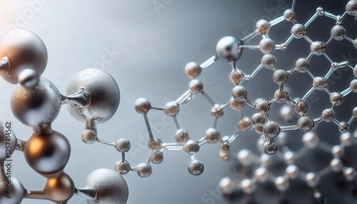 Innovative firefly zinc and bisabolol molecules showcasing unique molecular interactions in a scientific setting photo