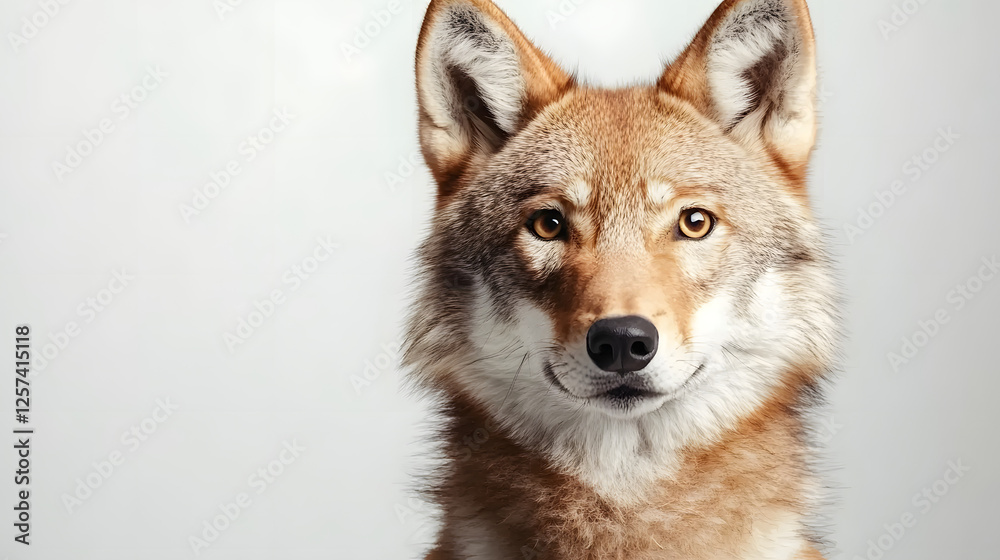 Obraz premium Portrait of a wolf on a white background. Close-up.