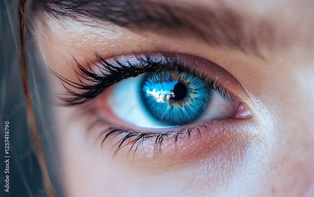 a close up of a blue eye