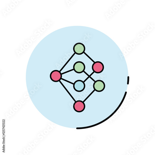 Artificial neural network vector icon
