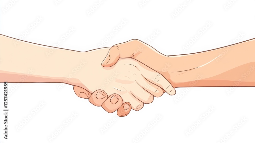 Two Diverse Hands Shaking in a Symbol of Unity and Cooperation Two Diverse Hands Shaking in a Symbol of Unity and Cooperation