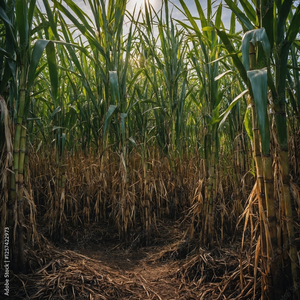 Fototapeta premium Highlight the importance of sugarcane in tropical agriculture.