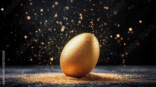 Golden Easter Egg with Glitter