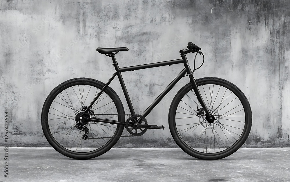 Obraz premium a bicycle parked in front of a wall