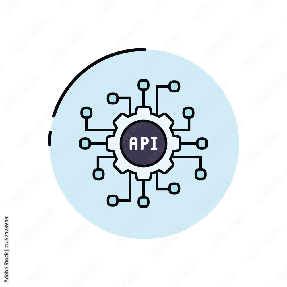 Fototapeta premium API connection vector icon