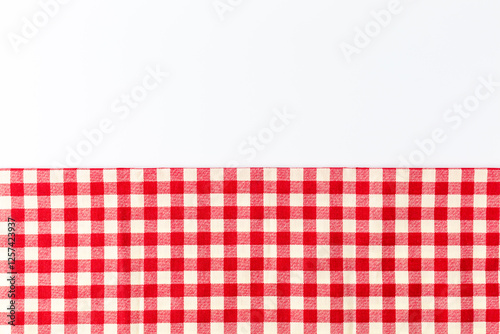 red and white tablecloth