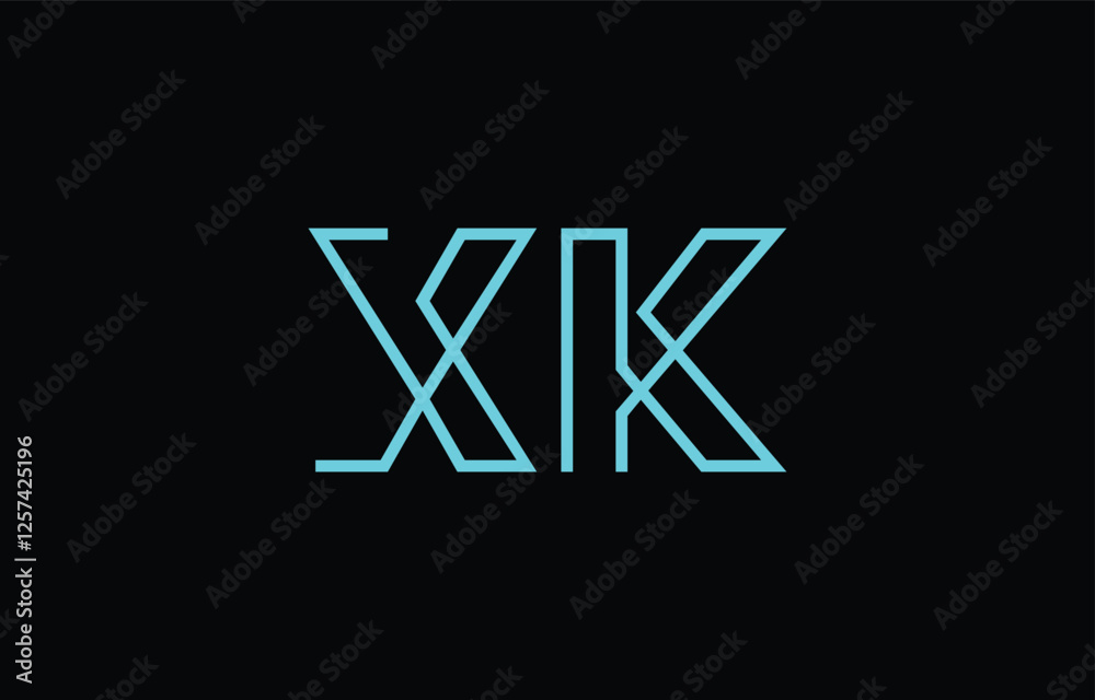 Illustration of creative typography featuring stylized letters X and K with a minimal blue color theme, suitable for branding and graphic design inspiration. Illustration of creative typography featuring stylized letters X and K with a minimal blue color theme, suitable for branding and graphic design inspiration.