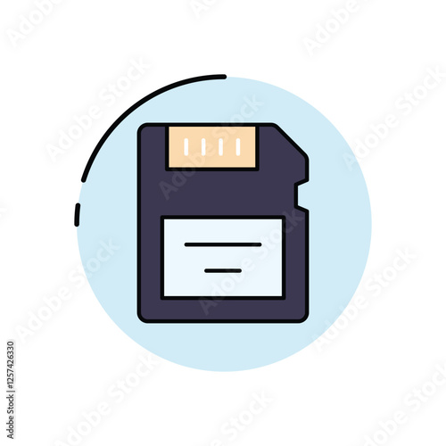 Data storage chip vector icon