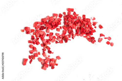 freeze dried strawberries on white background