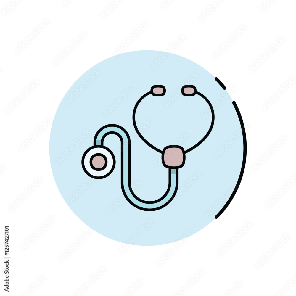 Healthcare AI stethoscope vector icon Healthcare AI stethoscope vector icon
