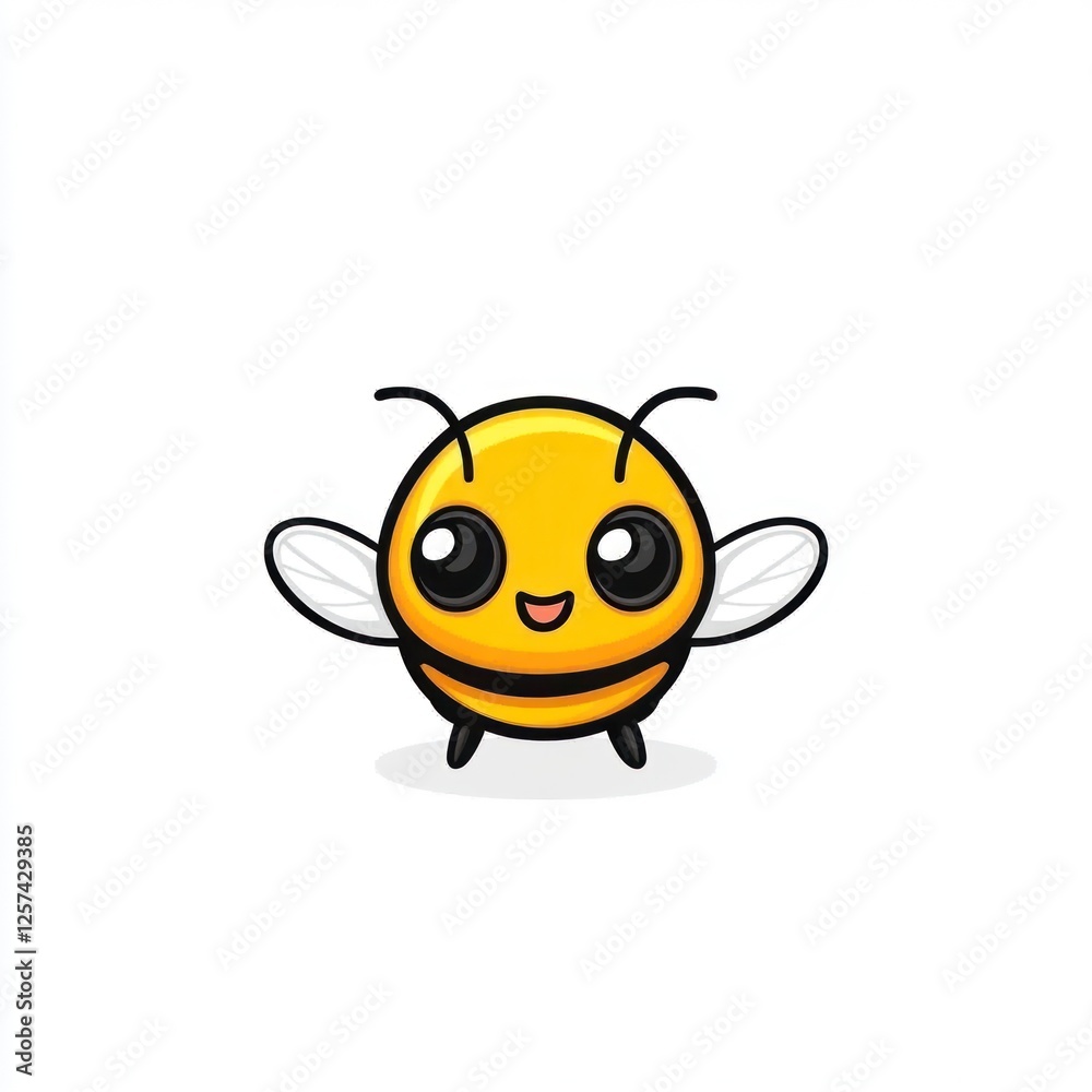Cute cartoon bee, happy expression, simple design, stock photo Cute cartoon bee, happy expression, simple design, stock photo