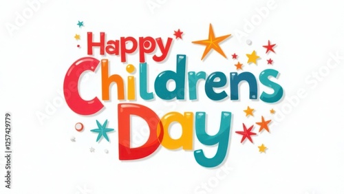 Happy children's day greeting with colorful stars
