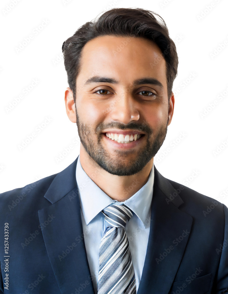 Portrait of only one Man. White Background. Portrait of only one Man. White Background.