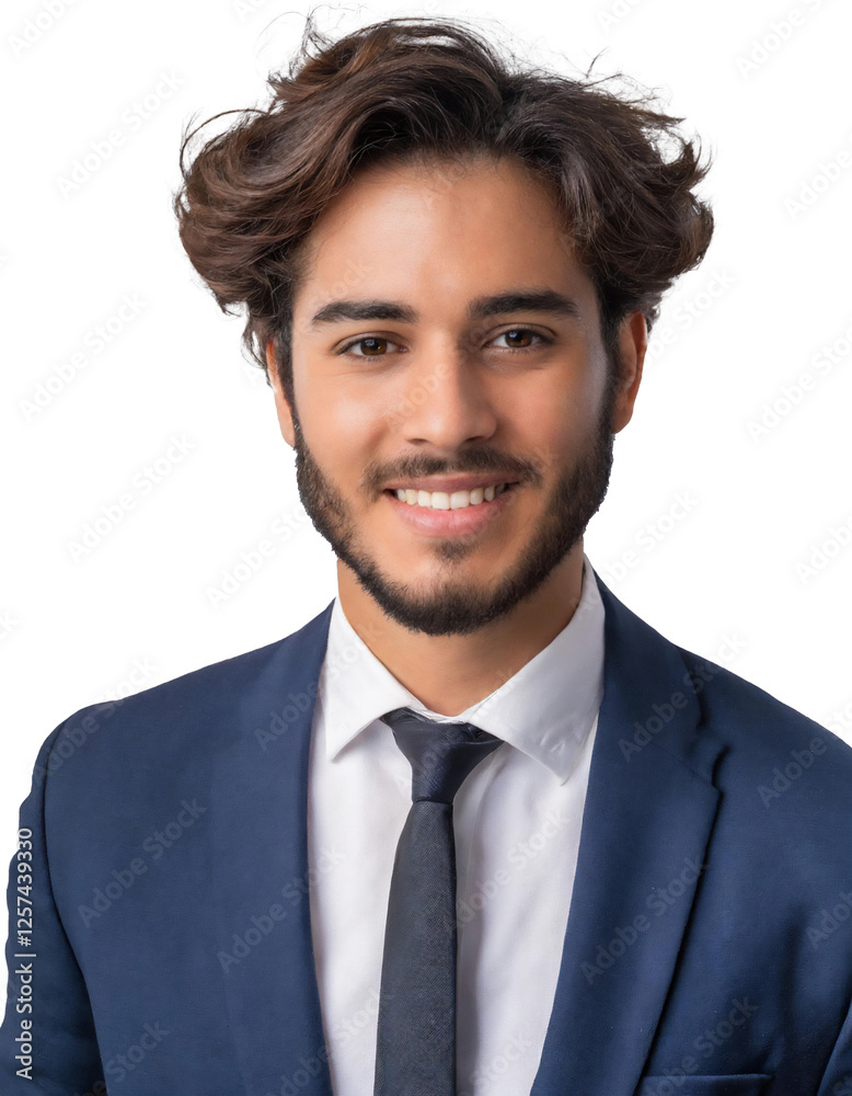 Portrait of only one Man. White Background. Portrait of only one Man. White Background.