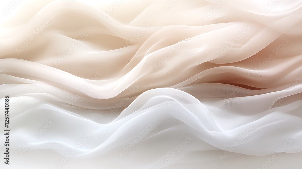 Fototapeta premium Elegant Draped Fabric Soft Neutral Tones