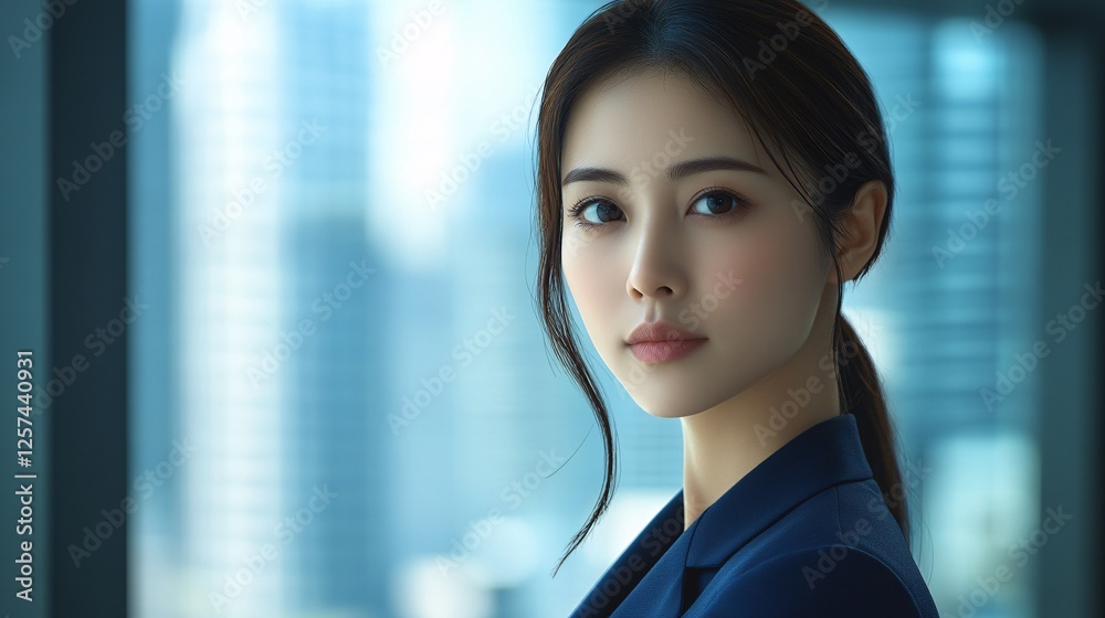 Young Woman in Business Attire Near a Window Young Woman in Business Attire Near a Window