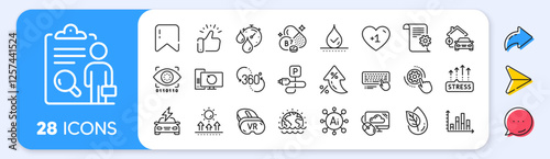 Waterproof, Computer keyboard and Timer line icons. Interest rate, AI generate, Inflation icons. Pack of Inspect, Stress grows, Cloud computing icon. Vector