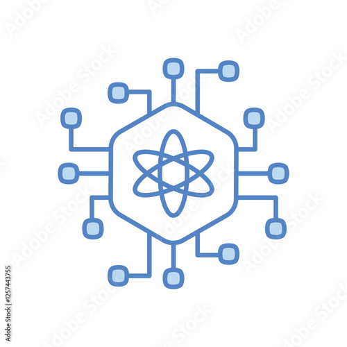 Quantum computing vector icon