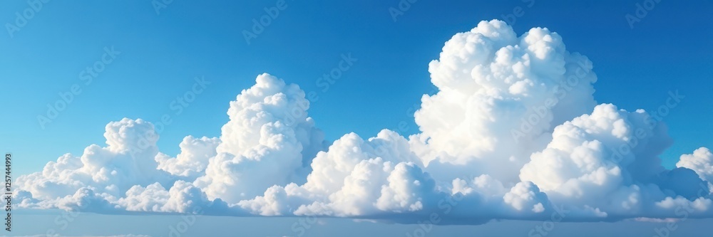 Towering cumulus clouds, sharply defined against a deep blue sky , towering, scenic, environment Towering cumulus clouds, sharply defined against a deep blue sky , towering, scenic, environment