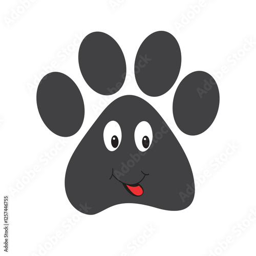 Silhouette of an animal paw with eyes and mouth