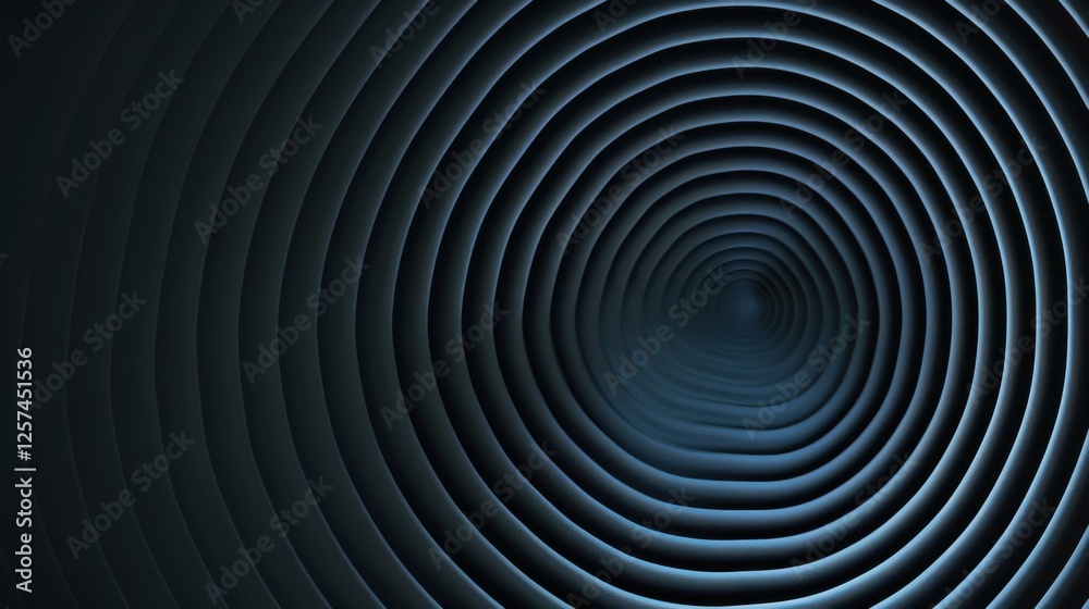 Obraz premium Minimalist concentric circles wallpaper on a Blue background. Banner template with white space for text, perfect for modern and professional design purposes.