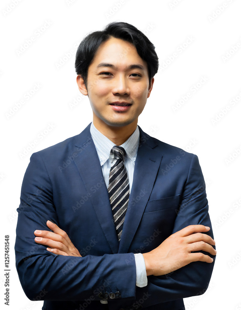 Portrait of only one Man. White Background. Portrait of only one Man. White Background.