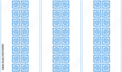 fossil shells boho stripes coastal beach house chic seamless pattern in soft blue and white vector illustration repeat design print