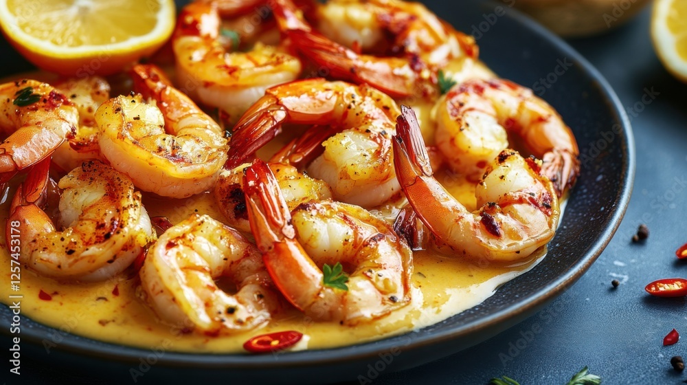 Spicy Garlic Butter Shrimp Dish for Culinary Enthusiasts and Food Spicy Garlic Butter Shrimp Dish for Culinary Enthusiasts and Food