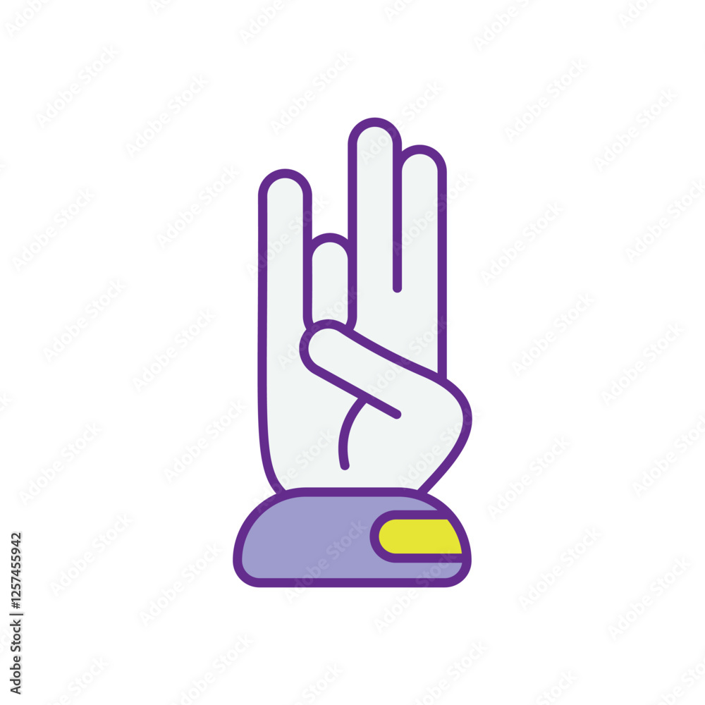Hand Mudra icon vector stock illustration Hand Mudra icon vector stock illustration