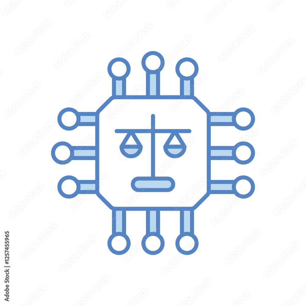 Ethical AI scales vector icon Ethical AI scales vector icon