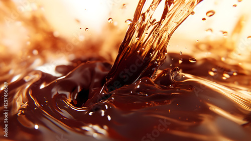 Rich Dark Chocolate Meltdown Liquid Chocolate Splash and Pour