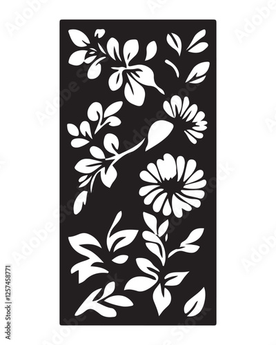 Elegant Floral Laser Cut Wood Panels