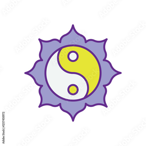 Yin Yang icon vector stock illustration