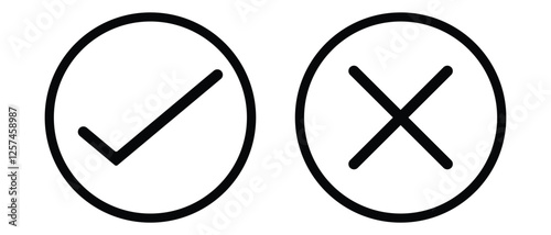 Free Download Check and cross icons, Cross mark and Check mark icon vector, Cross mark icon button, Check mark icon button. Right and cross sign concept. vector illustration.  - GFXLoad